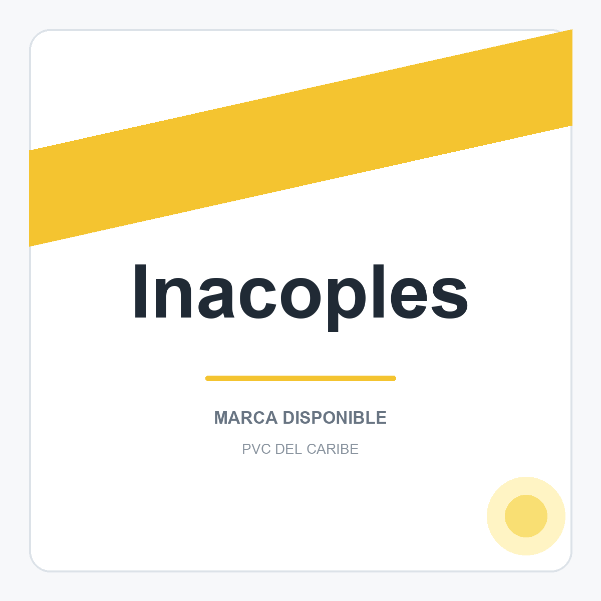 Colección de productos Inacoples en PVC del Caribe