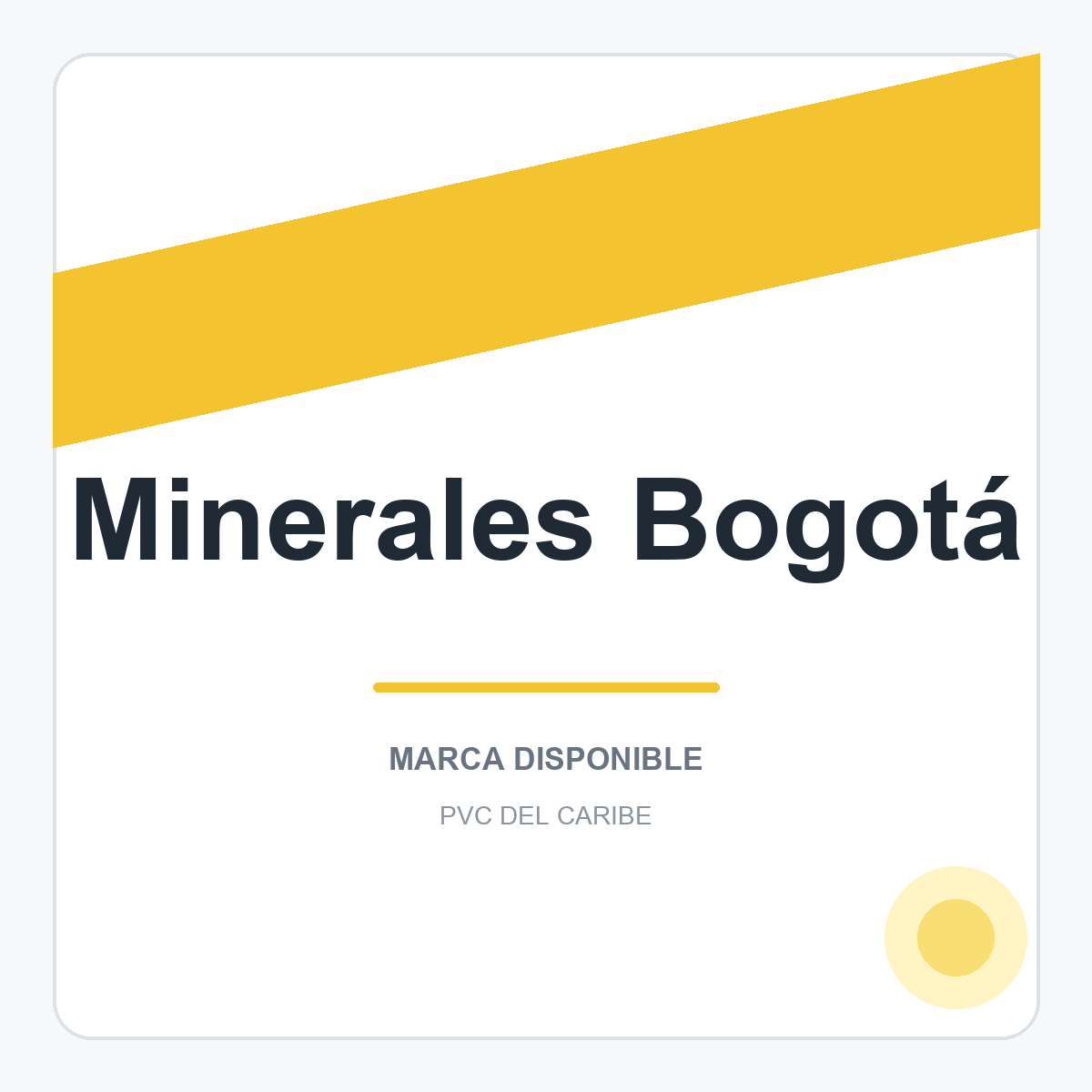 Colección de productos Minerales Bogotá en PVC del Caribe