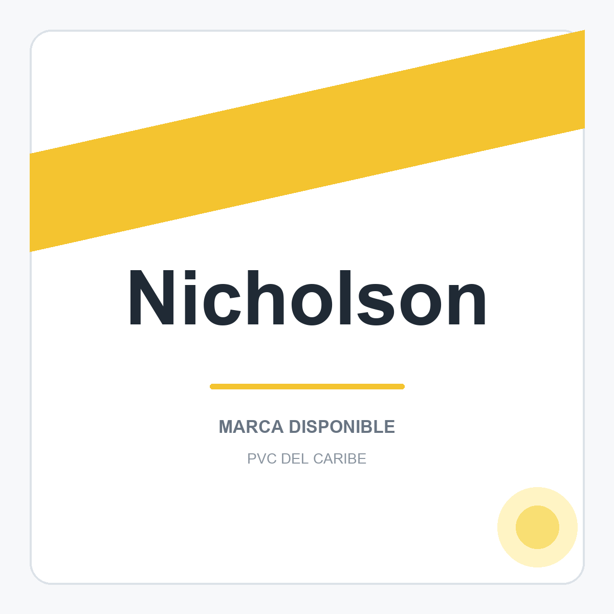 Colección de productos Nicholson en PVC del Caribe