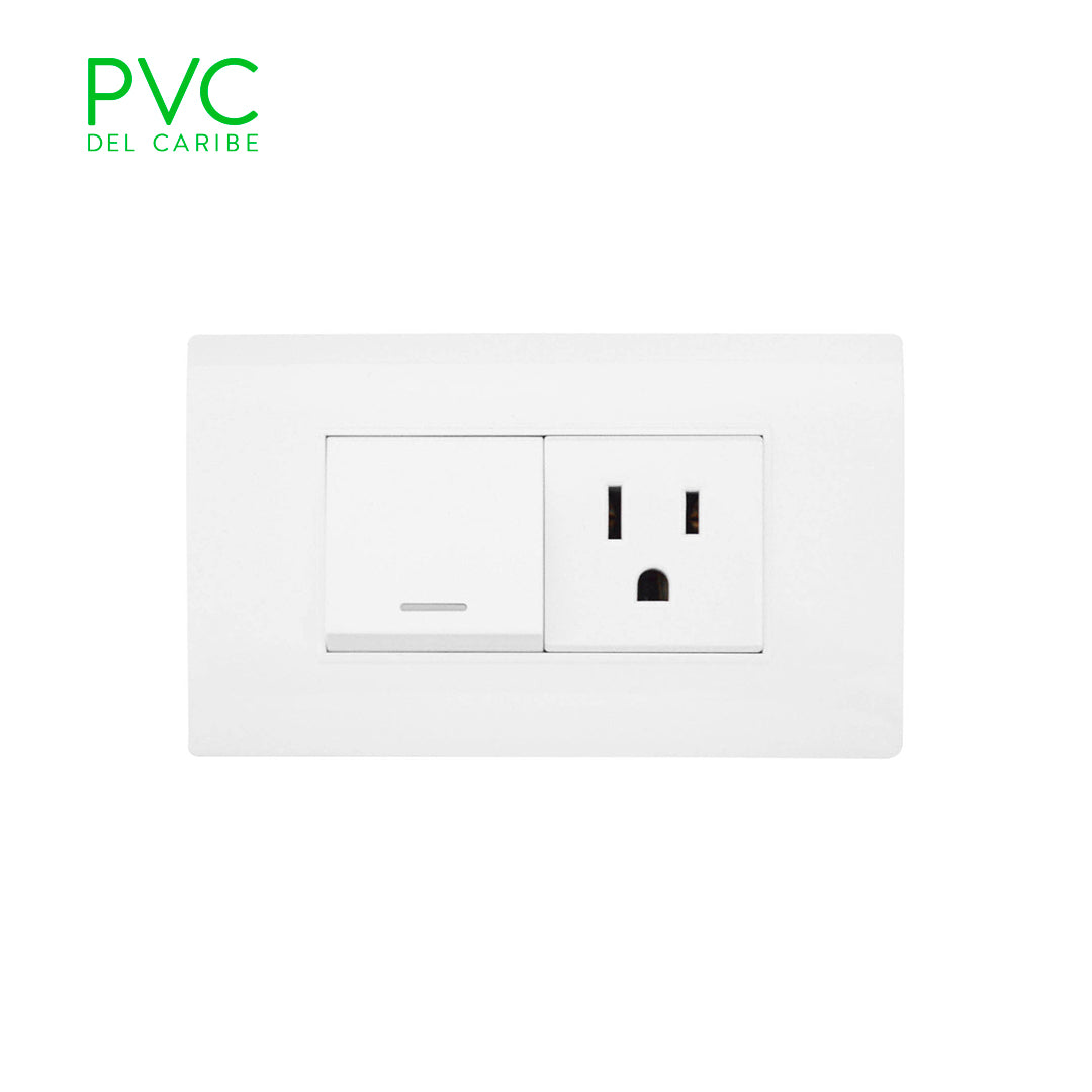 INTERRUPTOR Y TOMA BLANCO BK PLUS UDUKE
